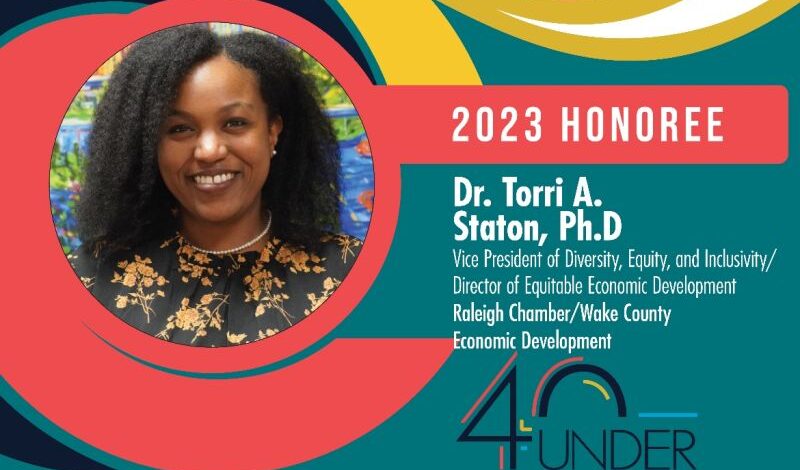 Torri A Staton PhD nommee ACCE 40 Under 40 2023
